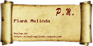 Plank Melinda névjegykártya